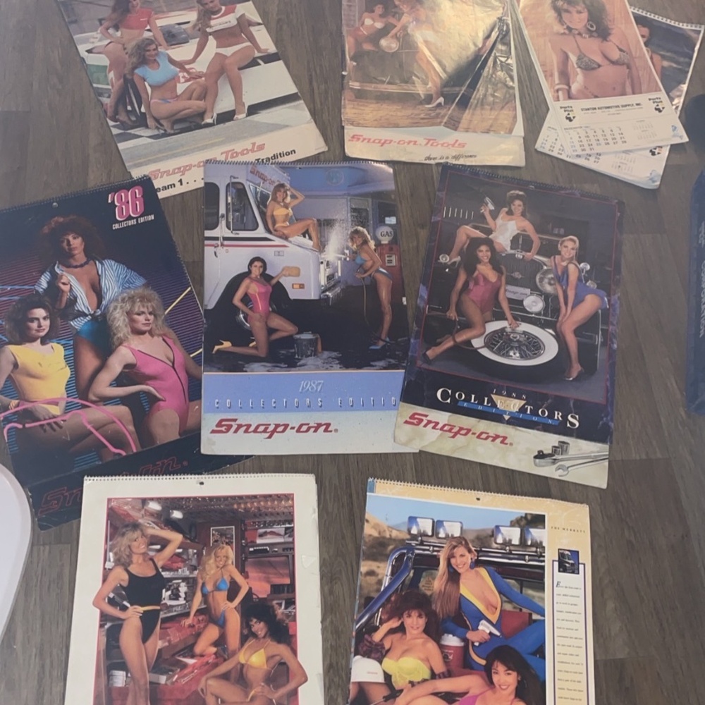 Vintage snap on pin up calendars